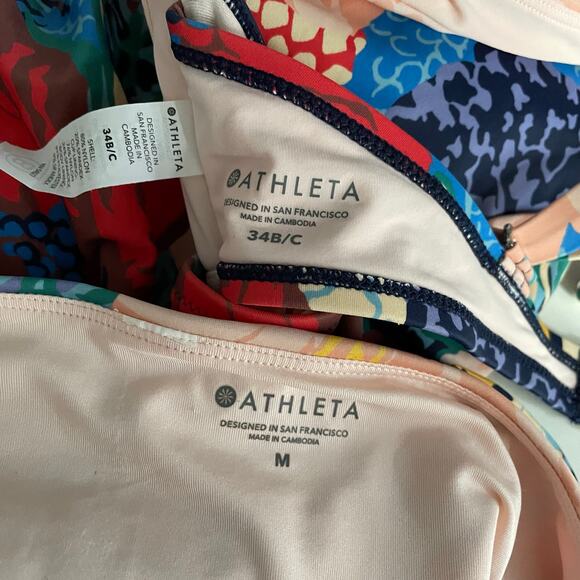 Athleta Square Neck Tankini Top and Bottoms Swimsuit Swim Bora Bora 34 B C S M - Picture 15 of 17